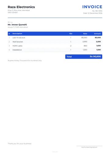 Free invoice maker