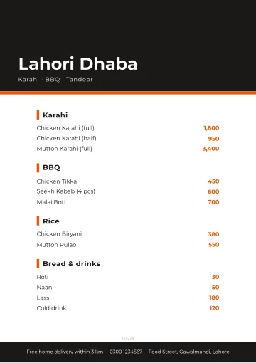 Photo header menu card design