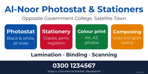 Photostat and stationery shop board
