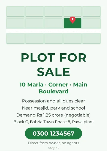 Plot for sale poster maker