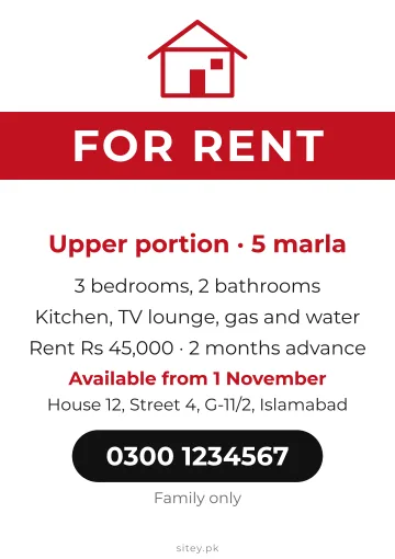 For rent and to let poster maker
